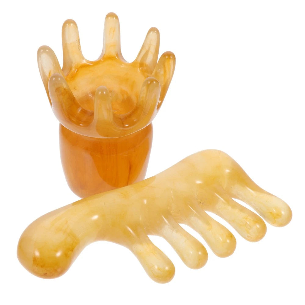 2 Pcs Scraping Comb Man Father Head Scratcher Massager Rubber Scalp