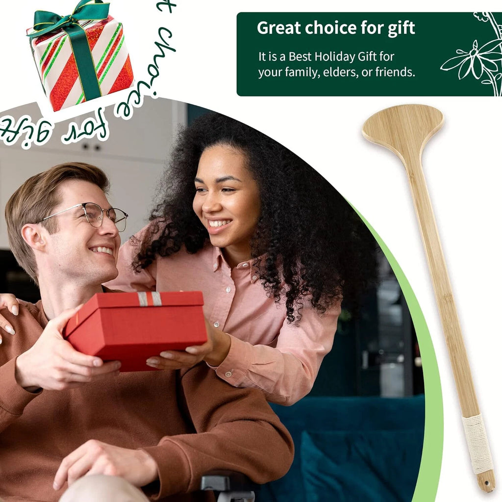 Back Scratcher for Men, 22'' Oversized Bamboo Body Scratcher with Long Curved