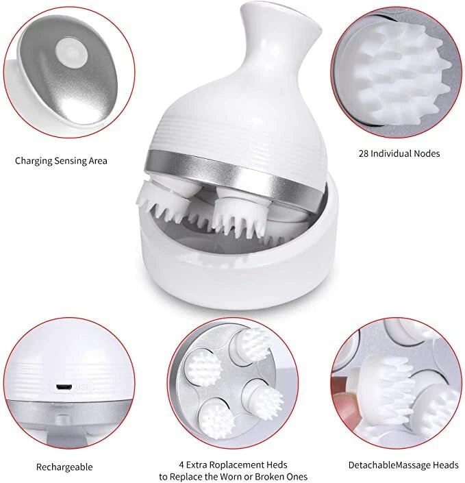 Therapeutic Hand Held Head Massager - Scalp Scratcher for Deep Relaxation