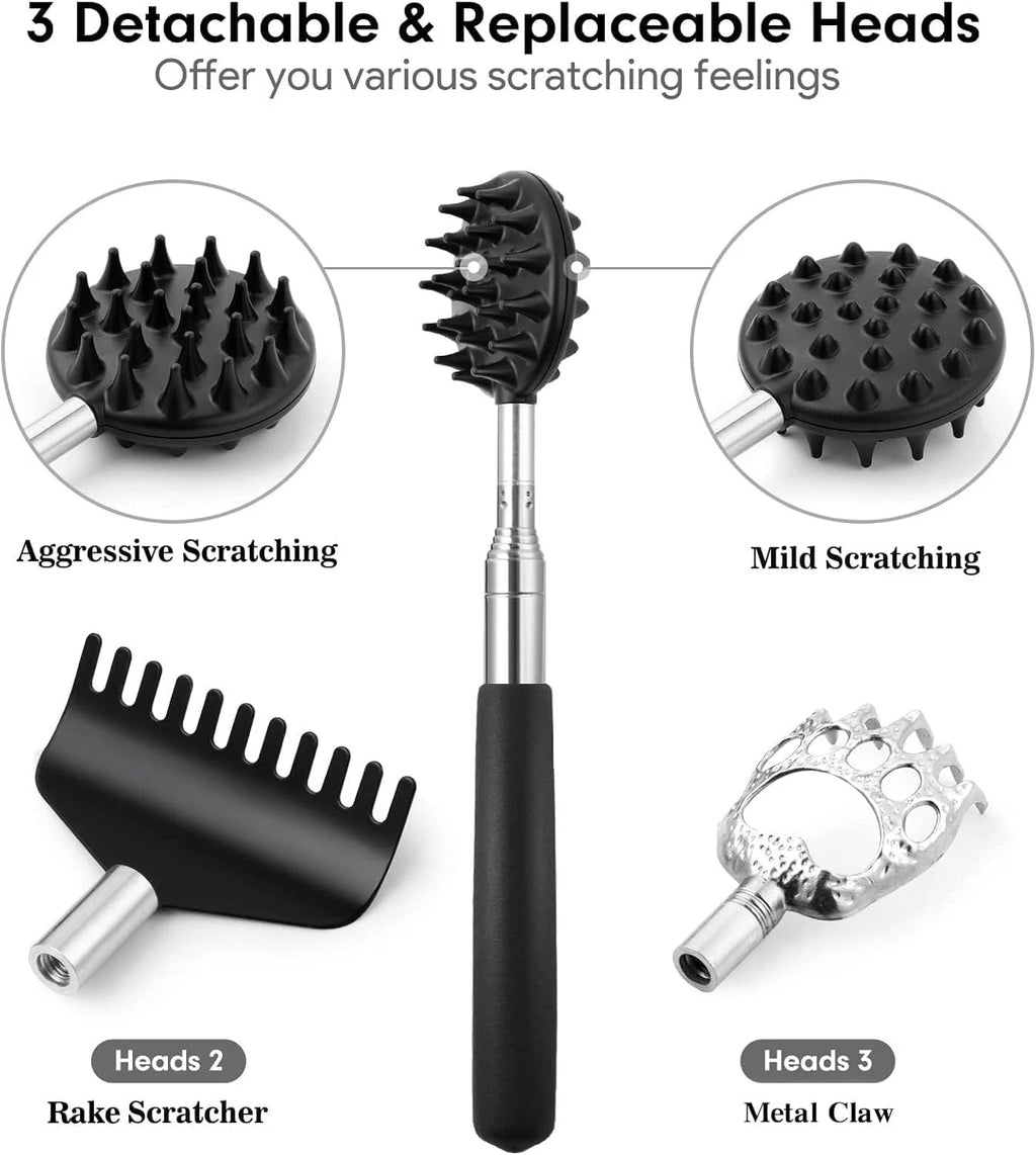 4 in 1 Telescoping Back Scratcher with Detachable Scratching Heads Gift Ideas