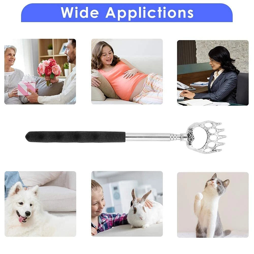 4Pack Extendable Bear Claw Telescoping Back Scratcher Metal Retractable Massager
