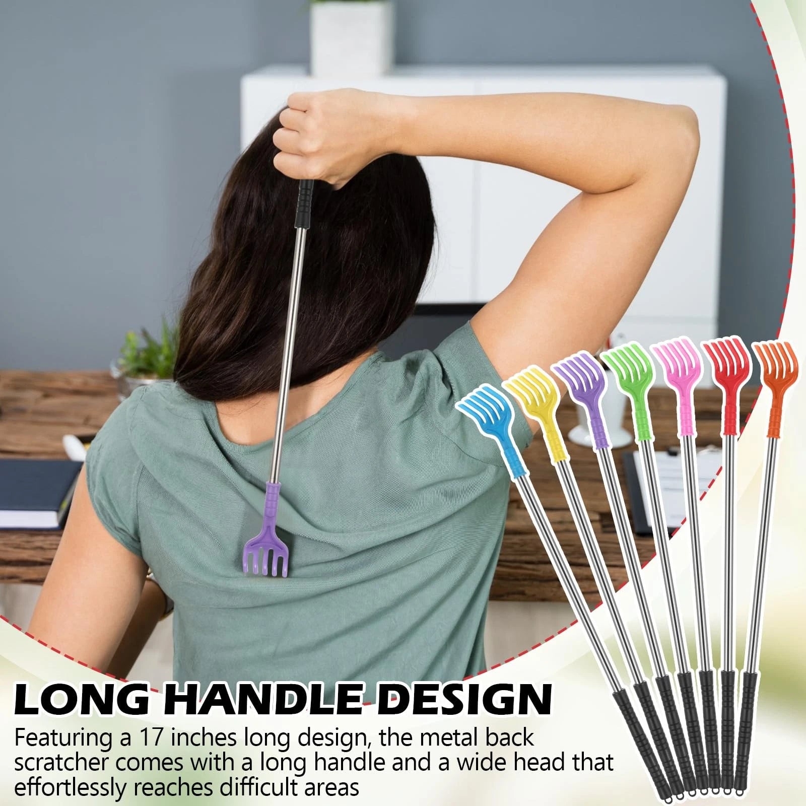 28 Pcs Back Scratchers Bulk Plastic Scratcher Long Handled Shoe Horn Stainles...