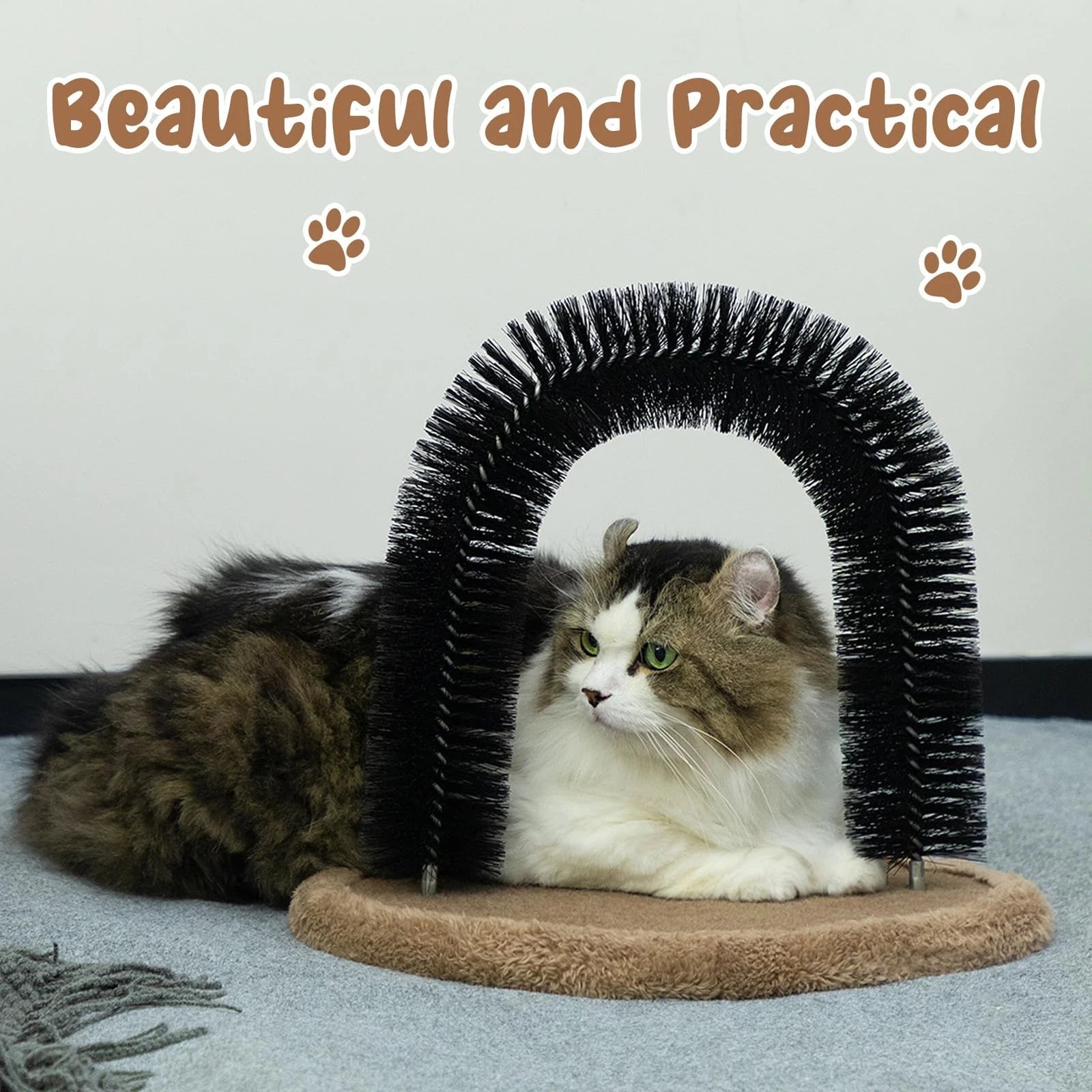 Self Grooming Cat Arch Brush Toy | Massager & Scratcher | Reduces Shedding