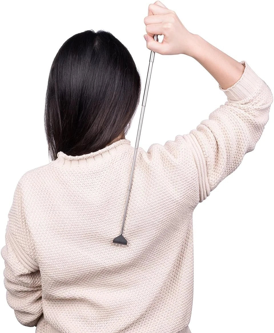 8-Pack Portable Telescopic Back Scratchers - Stainless Steel, Travel-Friendly