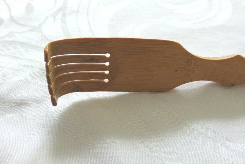 19" New Bamboo Wooden Itch Therapeutic Relaxer Back Scratcher w/ Massage Rollers