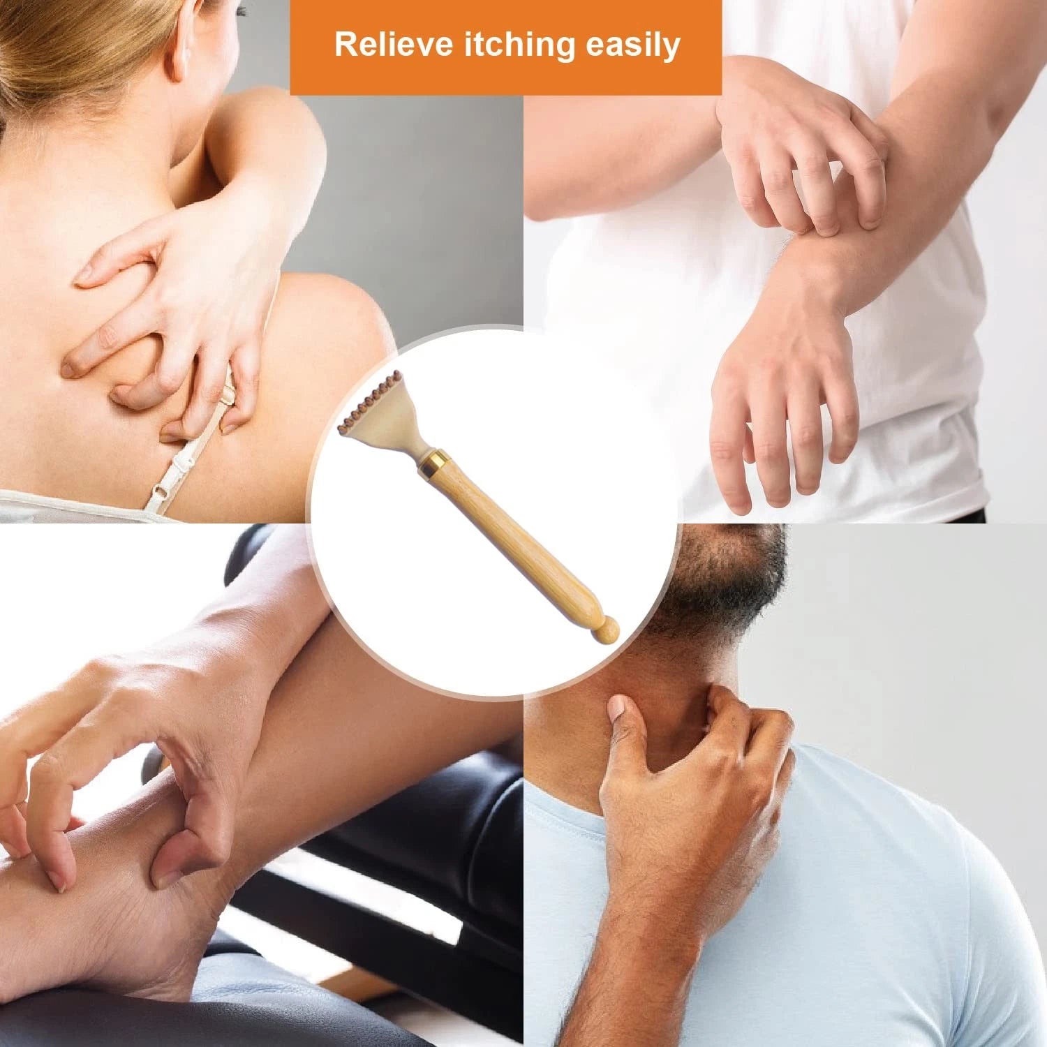 Telescoping Back Scratcher, Portable Extendable Bamboo Back Scratcher for Men...