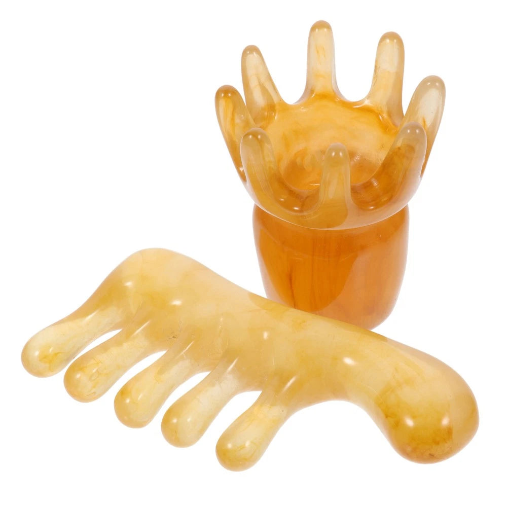 2 Pcs Scraping Comb Man Father Head Scratcher Massager Rubber Scalp