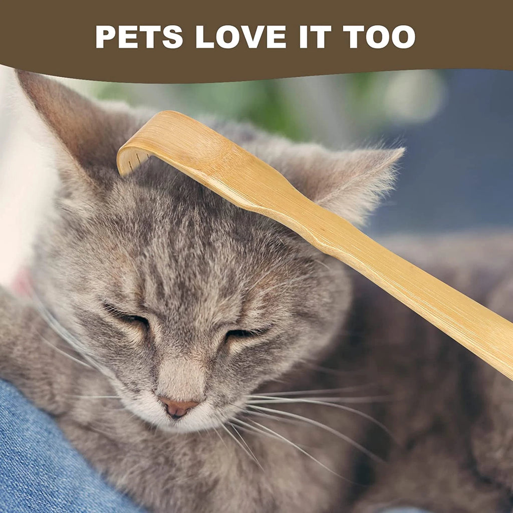3 Pack Wooden Back Scratcher, 17 Inch Curved Long Handle Bamboo Back Scratchers