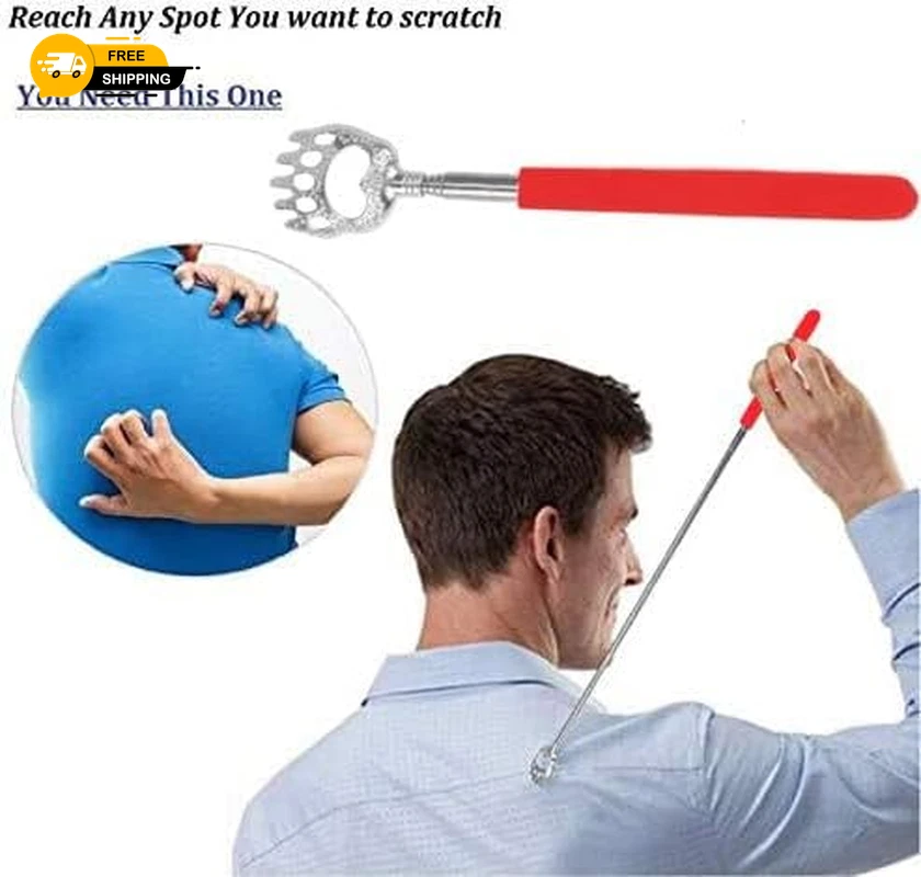 2PCS Back Scratchers, Bear Claw Shaped Extendable Metal Retractable Telescopic H