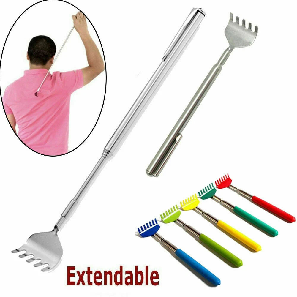 Metal Telescopic Retractable Back Scratcher Stainless Steel 16cm to 51cm UK