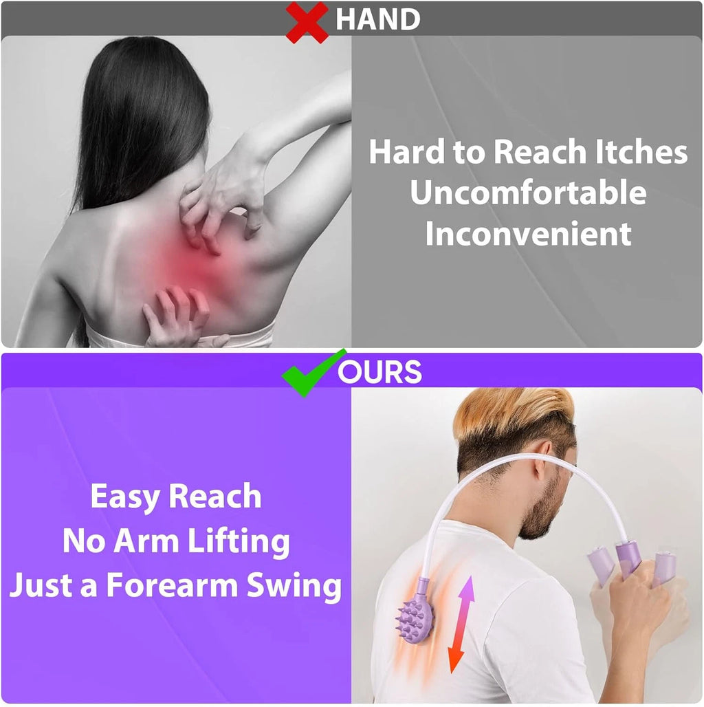 Upgraded Curved Back Scratcher Women 360 Reach Effortless Flexible Backscratcher