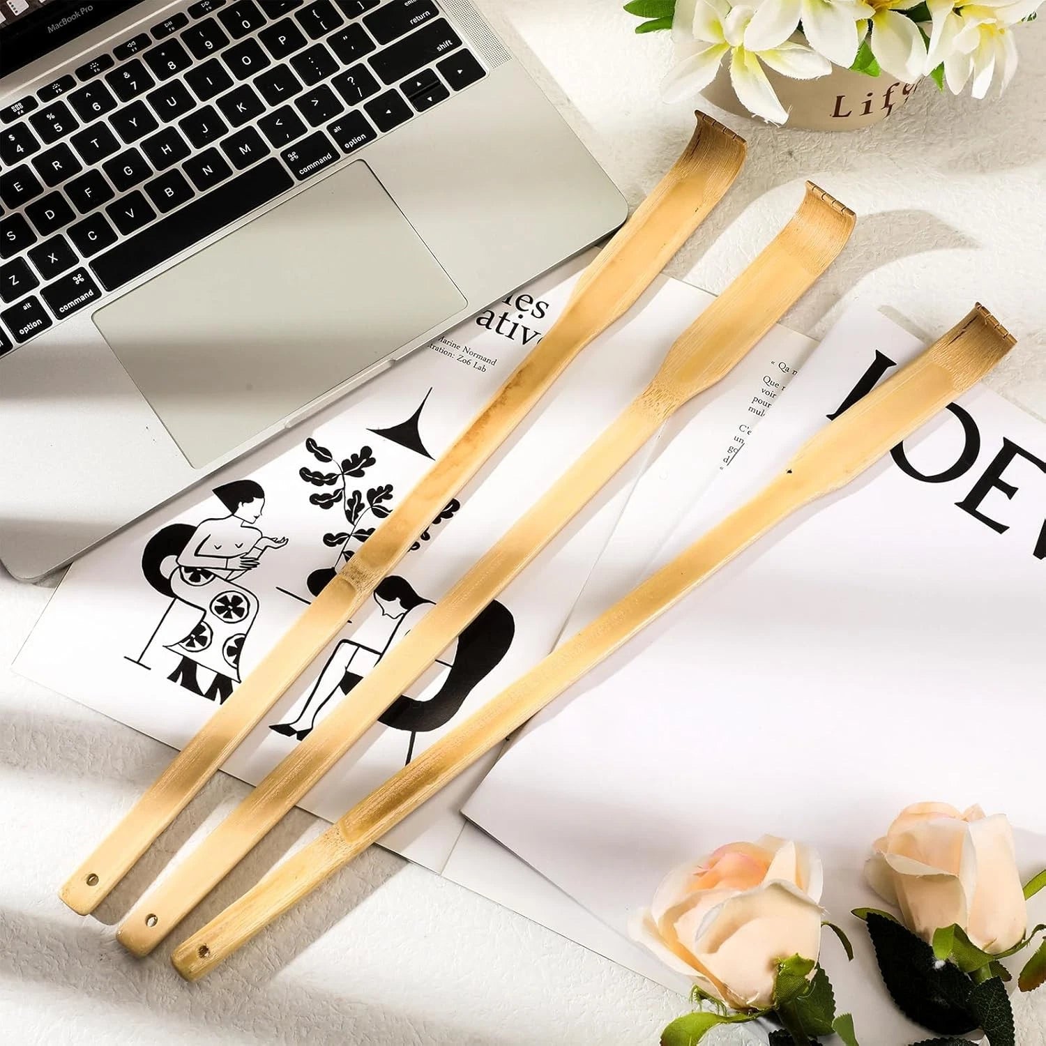 Yinkin 36 Pack Bamboo Back Scratcher Bulk Traditional Manual Massager...
