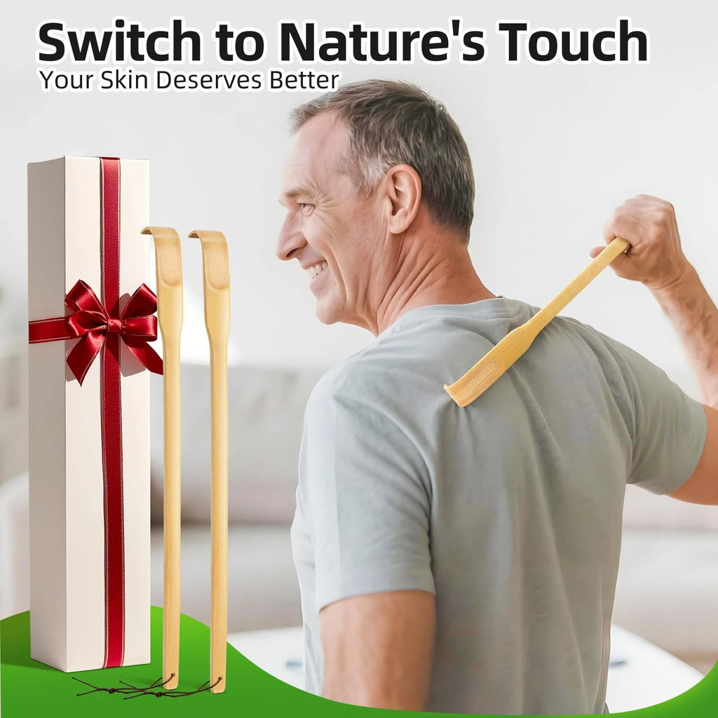 12 Pack Wooden Bamboo Back Scratcher, 16.5 Inch Long Handle Back Scratchers, ...