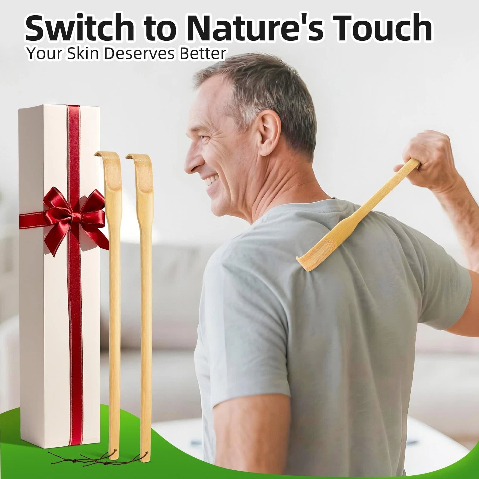 12 Pack Wooden Bamboo Back Scratcher, 16.5 Inch Long Handle Back Scratchers, ...