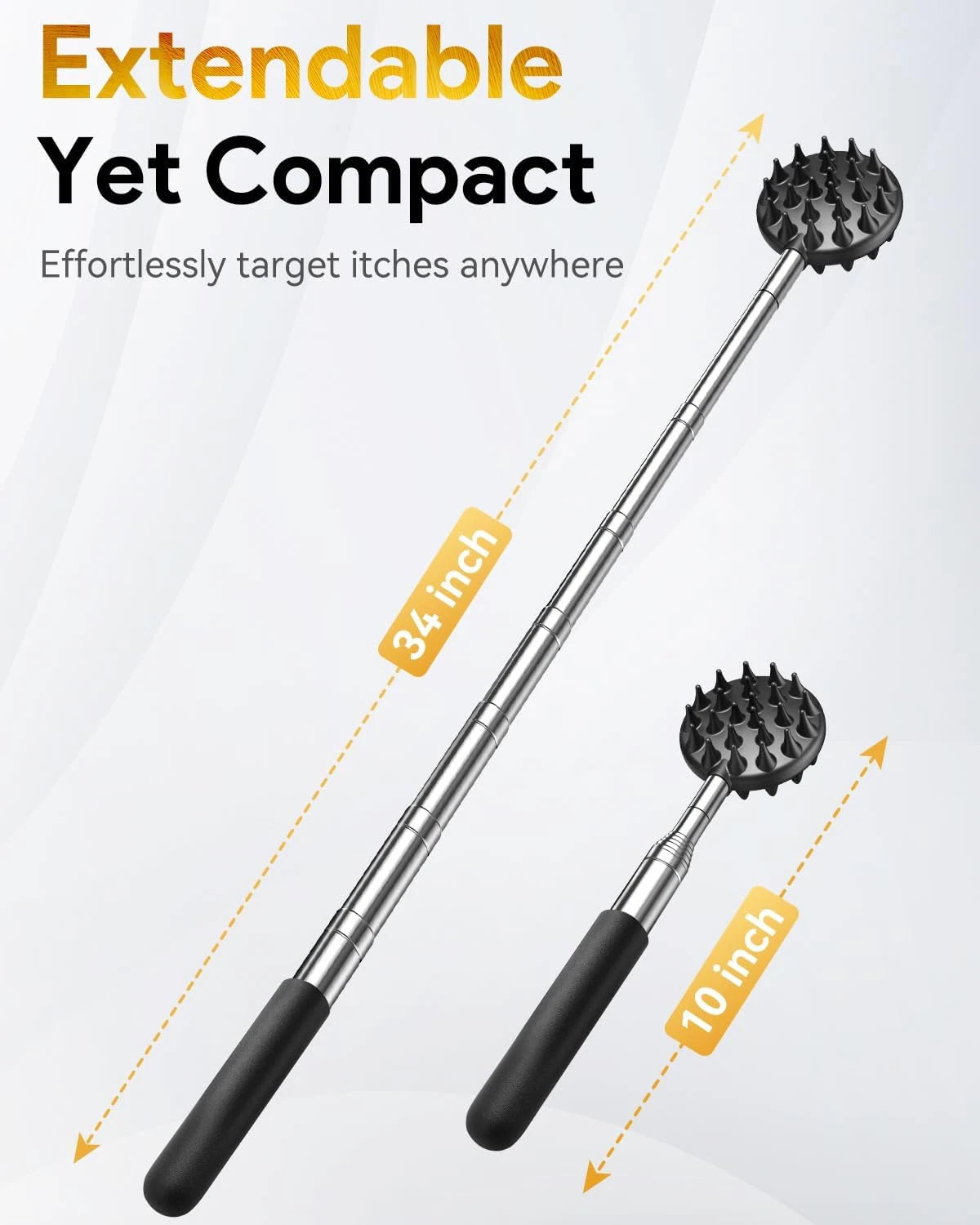Telescoping Back Scratcher with 4Pcs Detachable Scratching Heads, Fathers Day Da