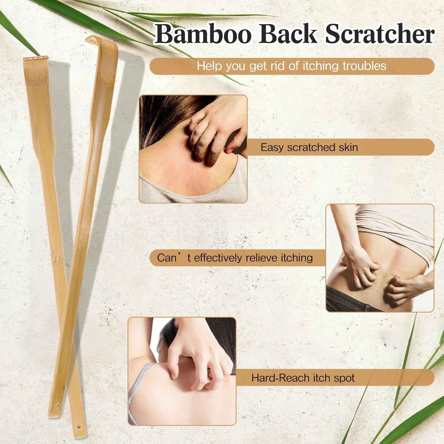 Yinkin 36 Pack Bamboo Back Scratcher Bulk Traditional Manual Massager...