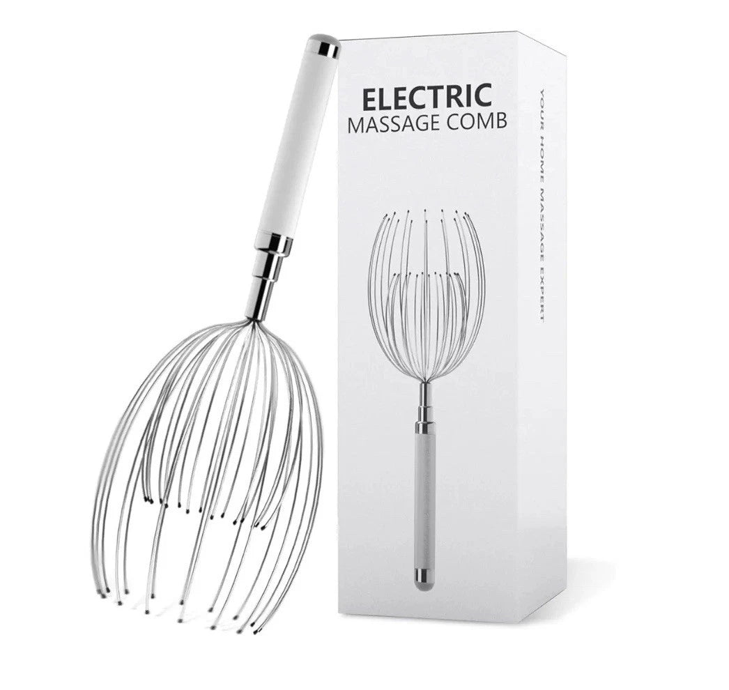 Head Massager Scalp, Electric Scalp Massager w/ 20 Metal Fingers –Head Scratcher