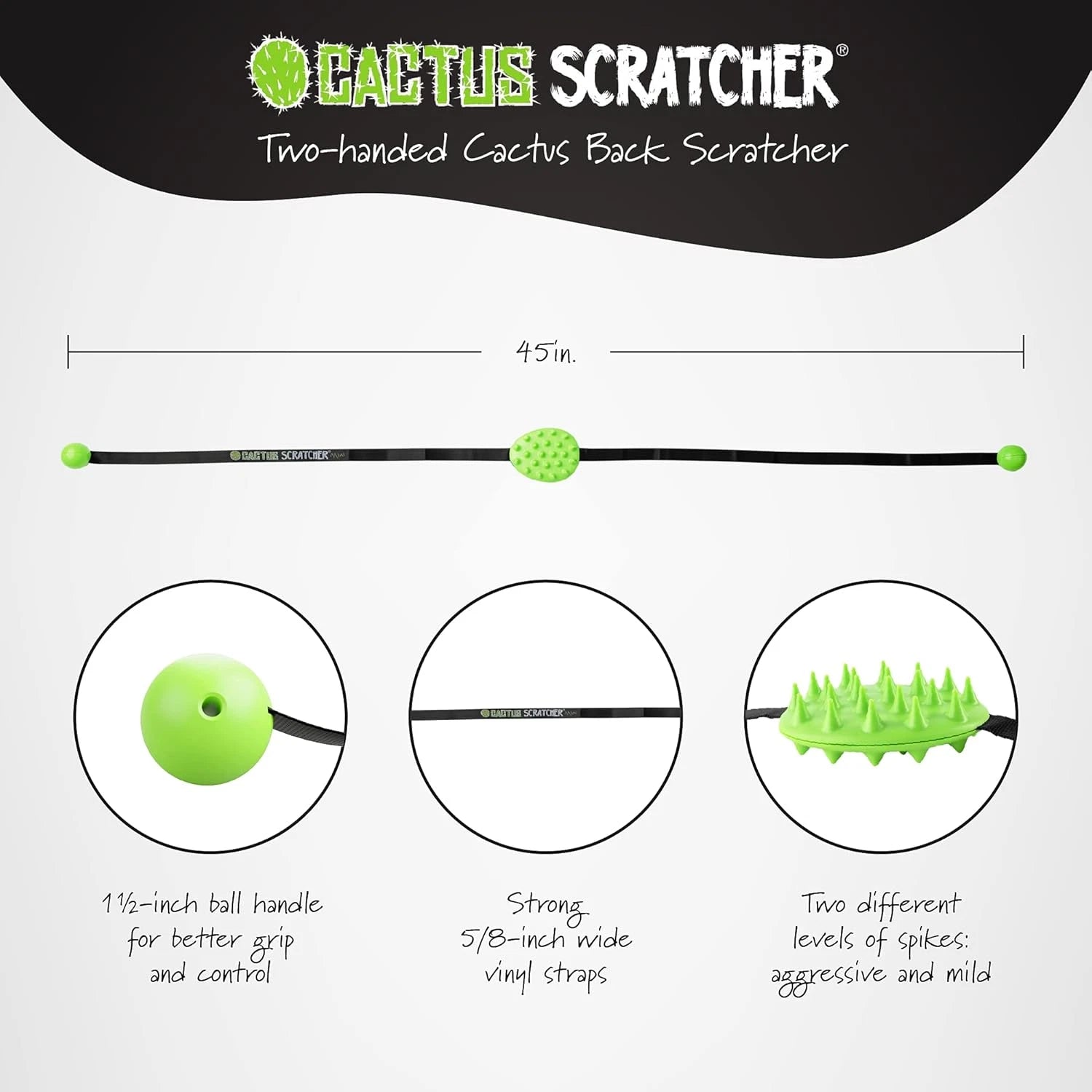 Mini Back Scratcher for Itching Relief, 2-Sides with Aggressive & Soft Spikes, L