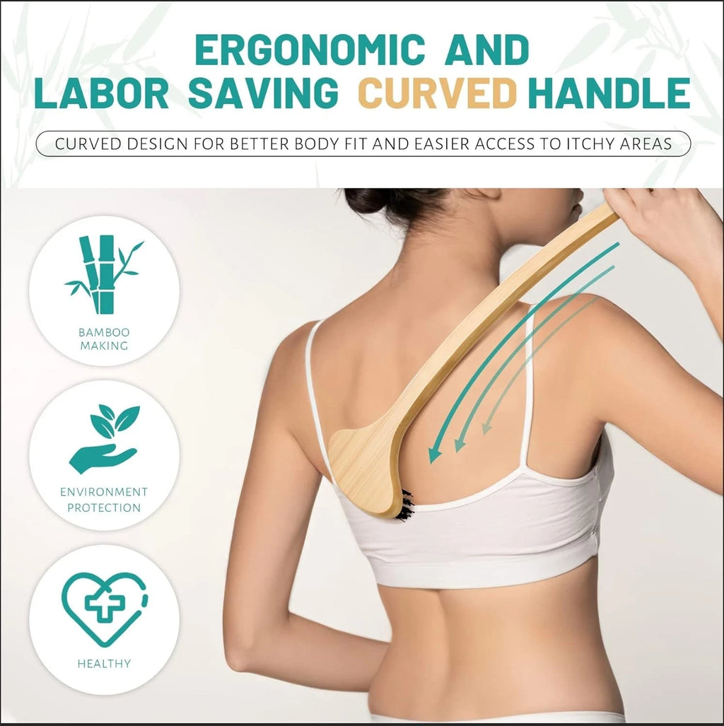 Oversized 22” Bamboo Back Scratcher with Massaging Head - Ultimate Relief Tool