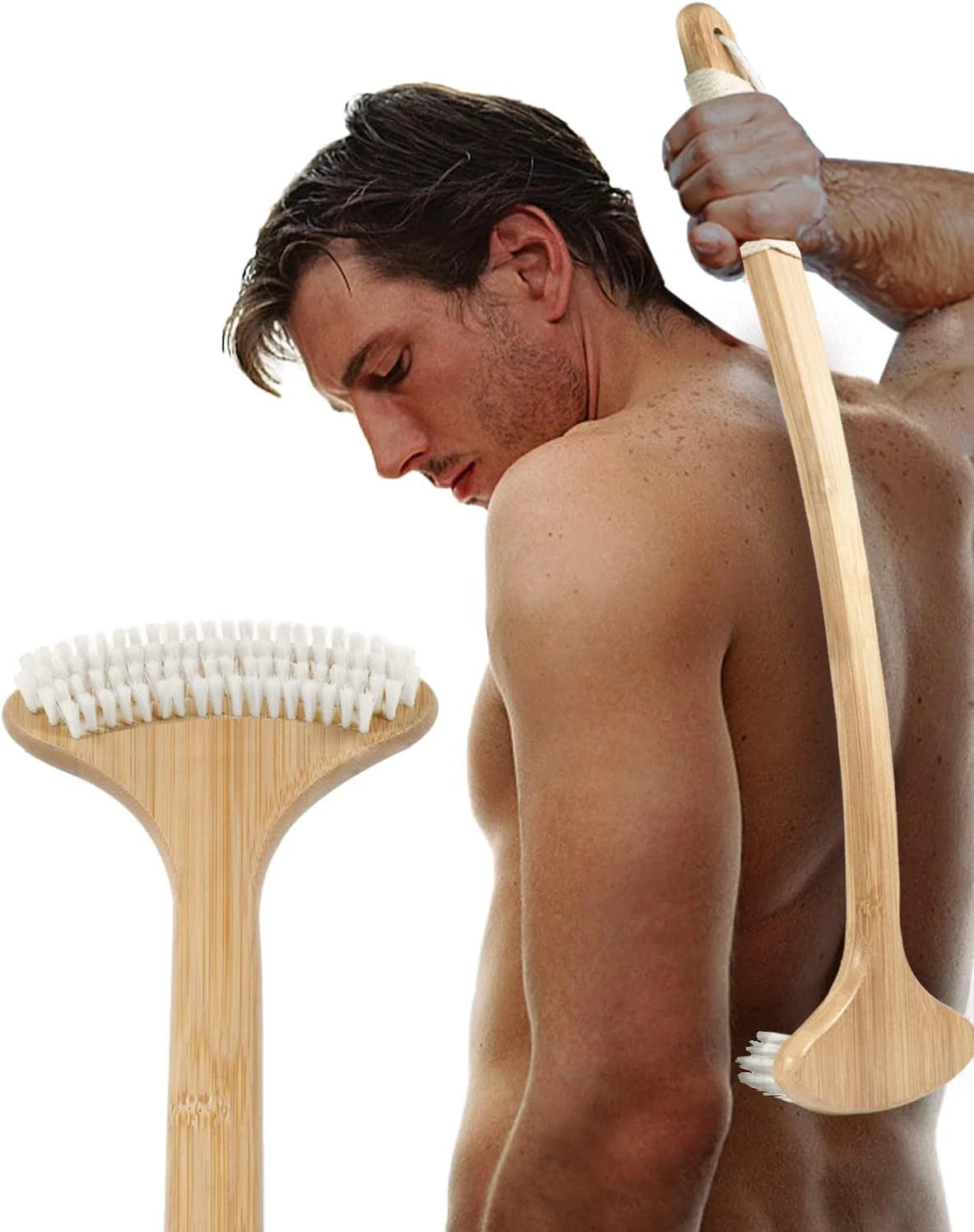 Back Scratcher for Men, 22'' Oversized Bamboo Body Scratcher with Long Curved