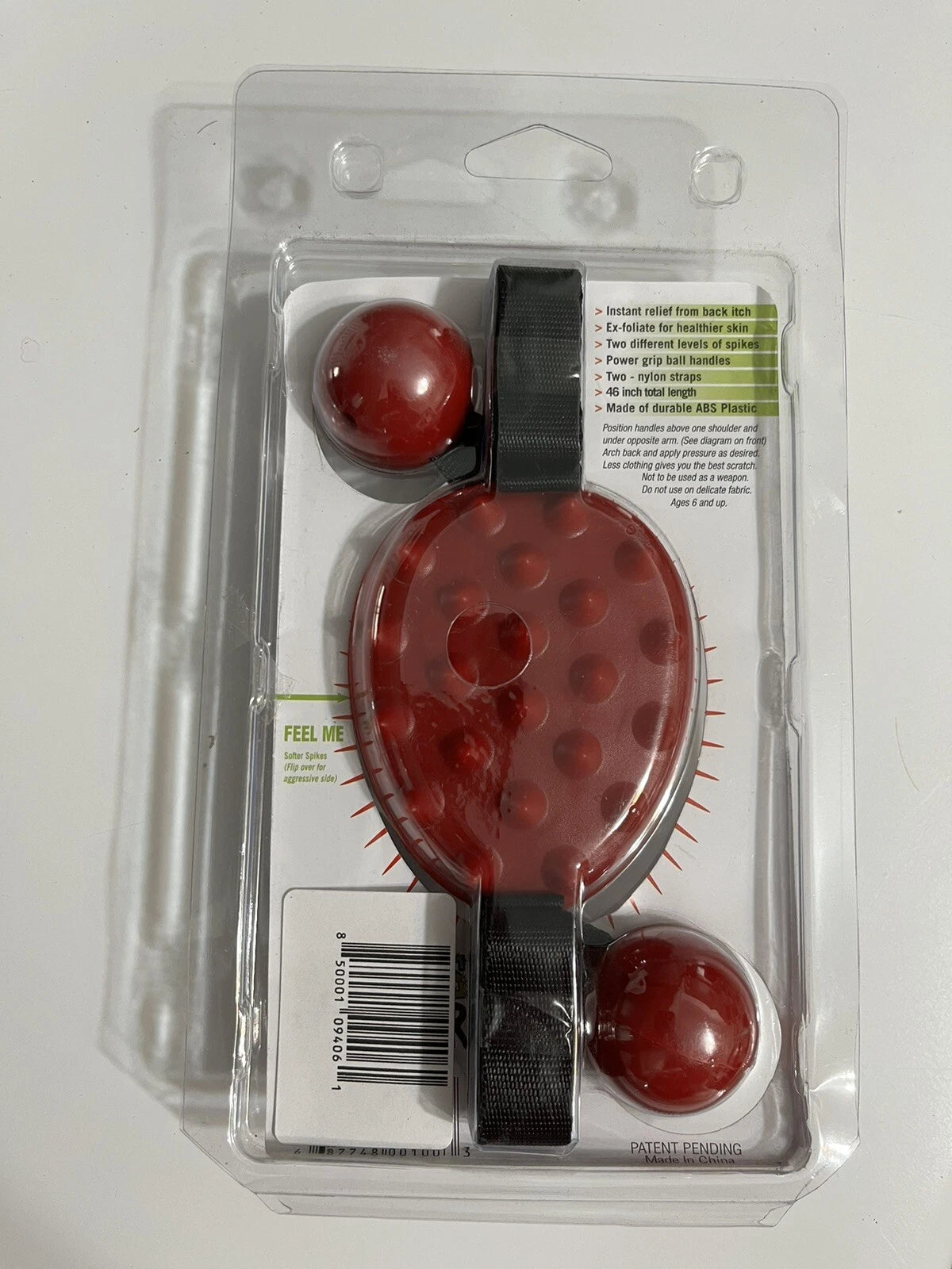 Mini Cactus Back Scratcher Travel Size  Red with 2 Sides Satisfy Your Itch