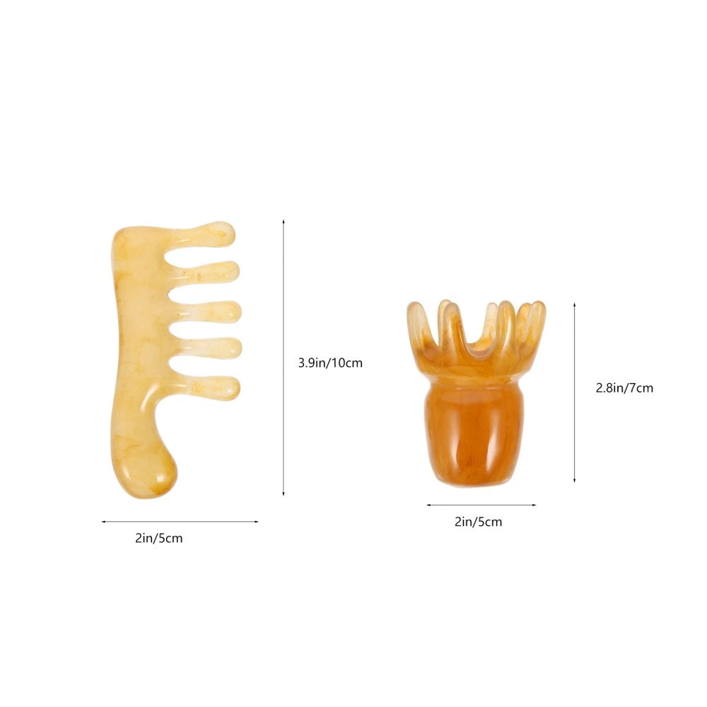 2 Pcs Scraping Comb Father Man Head Scratcher Massager Scalp Brush
