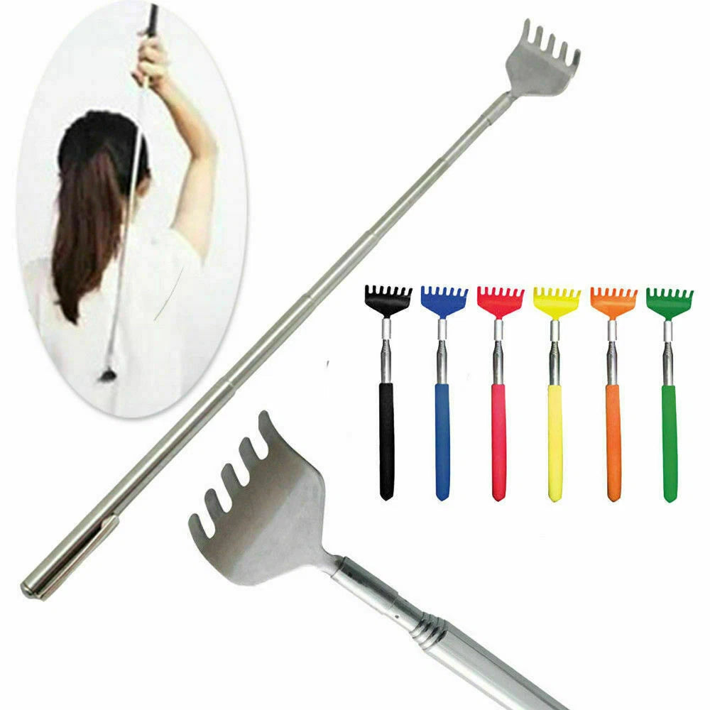 Metal Telescopic Retractable Back Scratcher Stainless Steel 16cm to 51cm UK