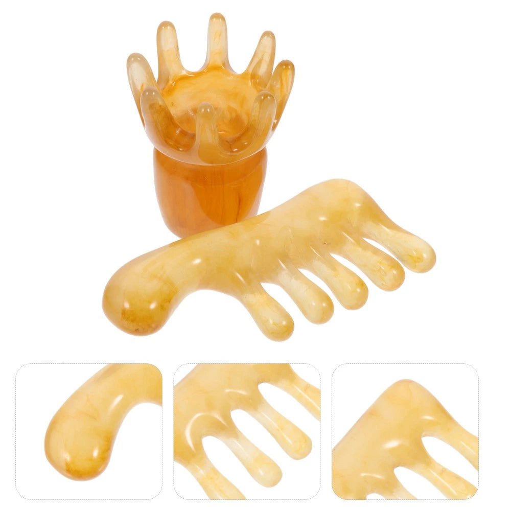 2 Pcs Scraping Comb Man Father Head Scratcher Massager Rubber Scalp