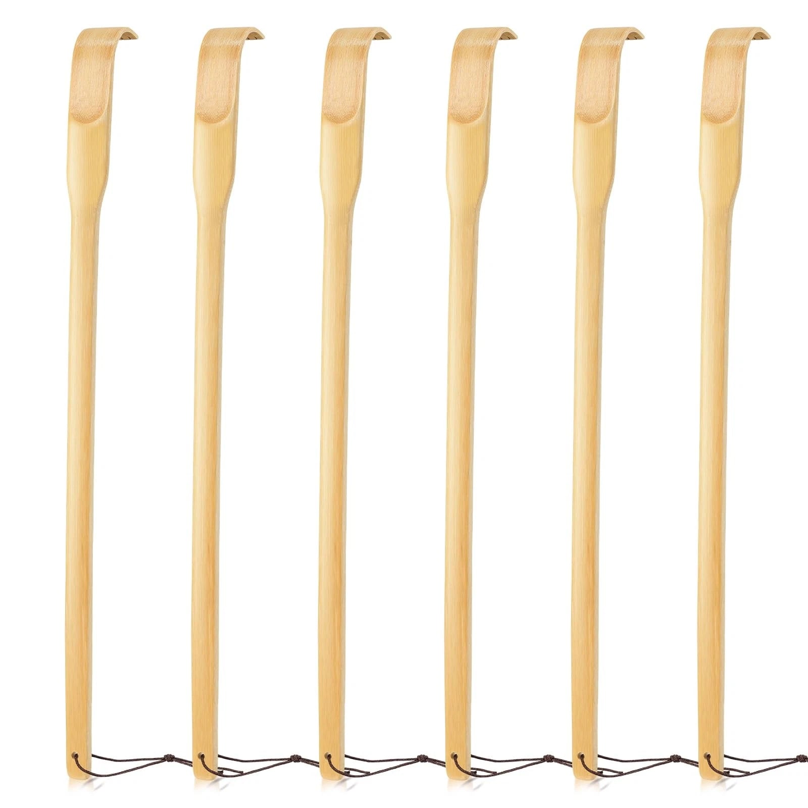 Back Scratcher, 16.5in Pack of 6, Traditional Finger-Like Bamboo Wooden Body ...