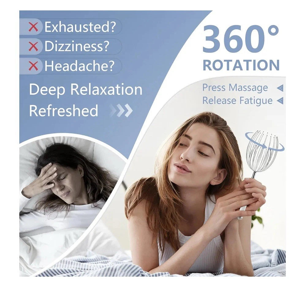 Head Massager Scalp, Electric Scalp Massager w/ 20 Metal Fingers –Head Scratcher