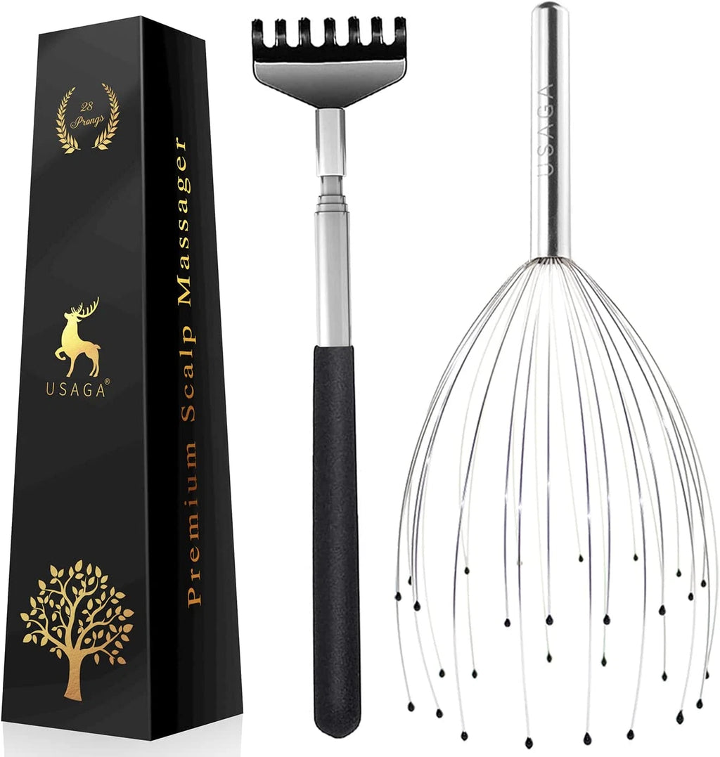 USAGA 28 Fingers (3Rd Generation) Head Massager, Scalp Massager, Head Scratcher,