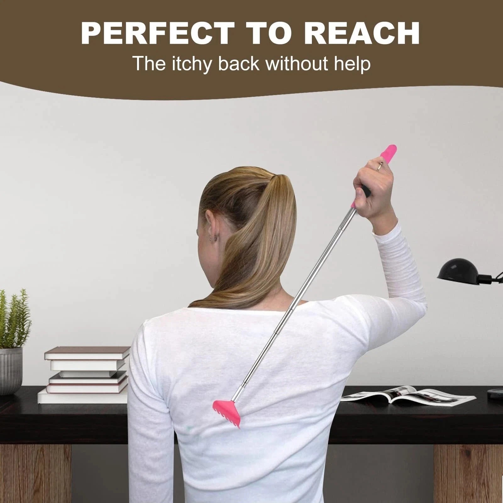 3 Pack Extendable Back Scratcher, Stainless Steel Portable Telescoping Back