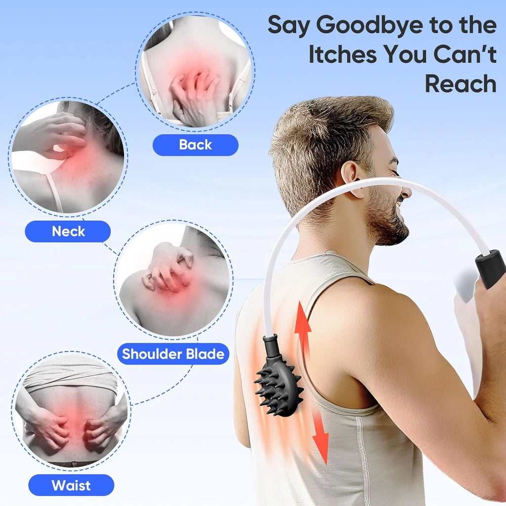 Upgraded Curved Back Scratcher Men Women 360 Reach Flexible Backscratcher Extra