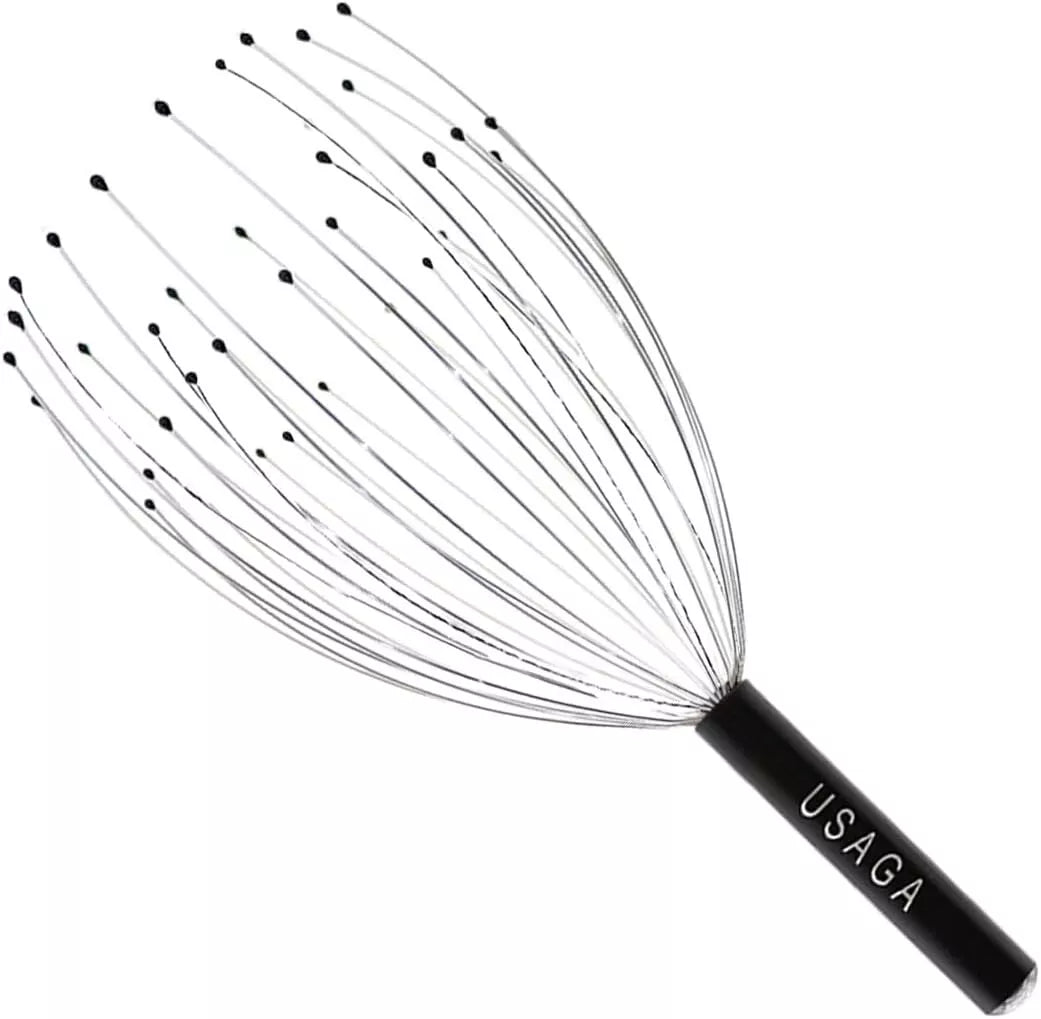 Head Massager Scratcher 36 Fingers Scalp Relax Calm Stress Relief Octopus Black