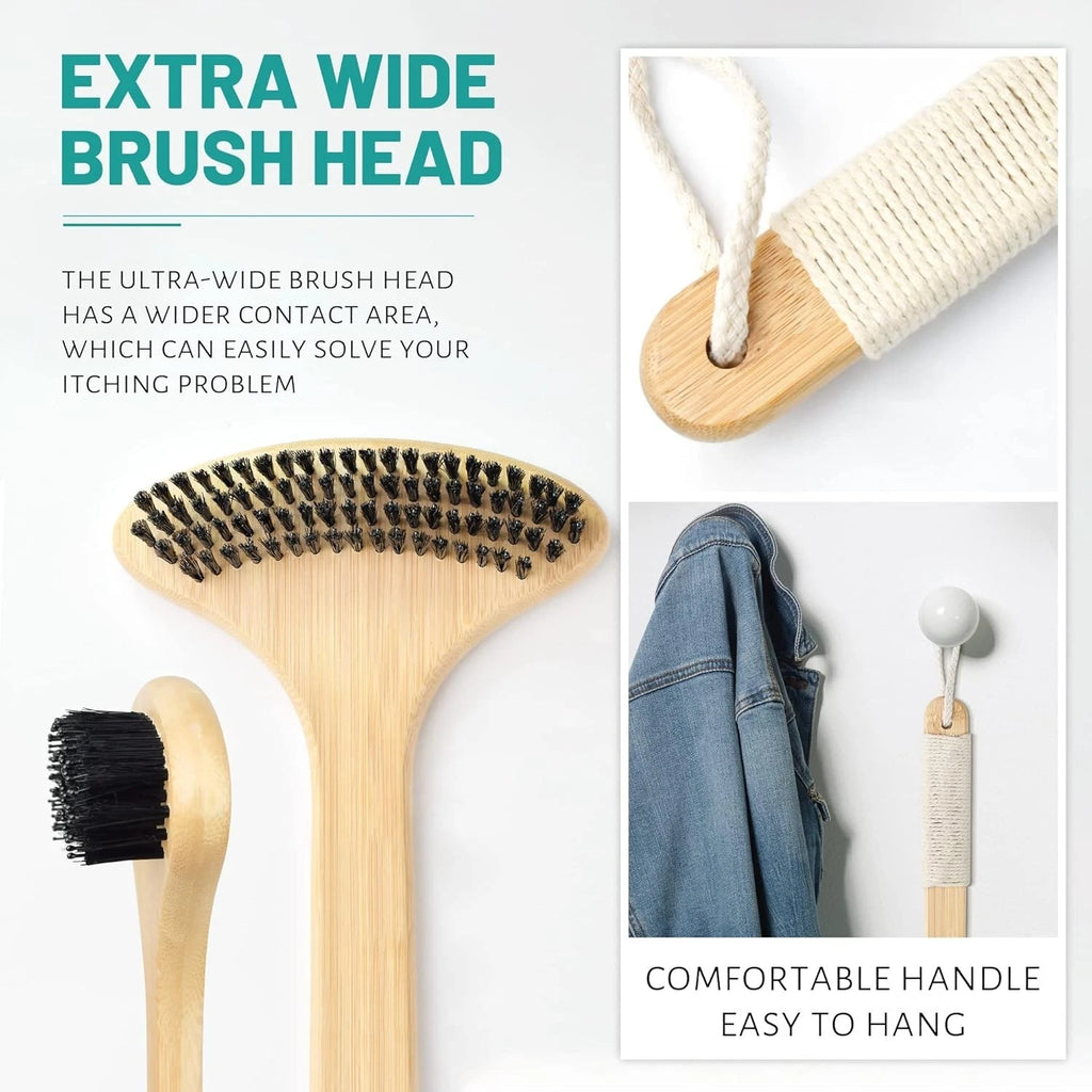 Oversized 22” Bamboo Back Scratcher with Massaging Head - Ultimate Relief Tool