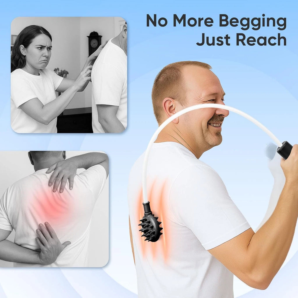 Upgraded Curved Back Scratcher Men Women 360 Reach Flexible Backscratcher Extra