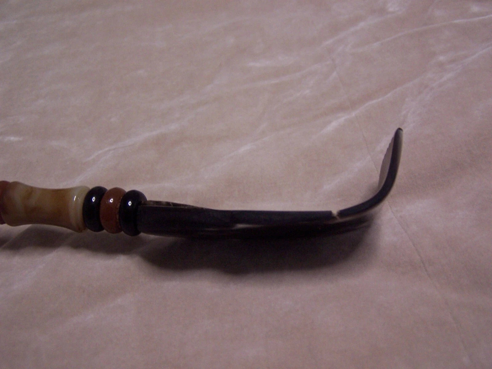 Unique Ox Horn Back Scratcher Beaded Handle