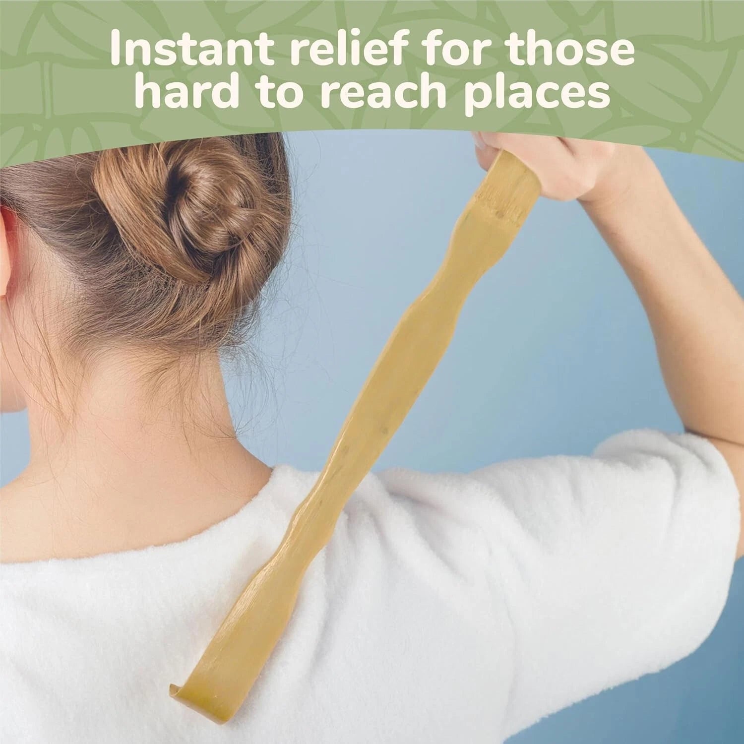 17 Inch Bamboo Wooden Back Scratcher Smooth Massage Roller Handle for Itching...