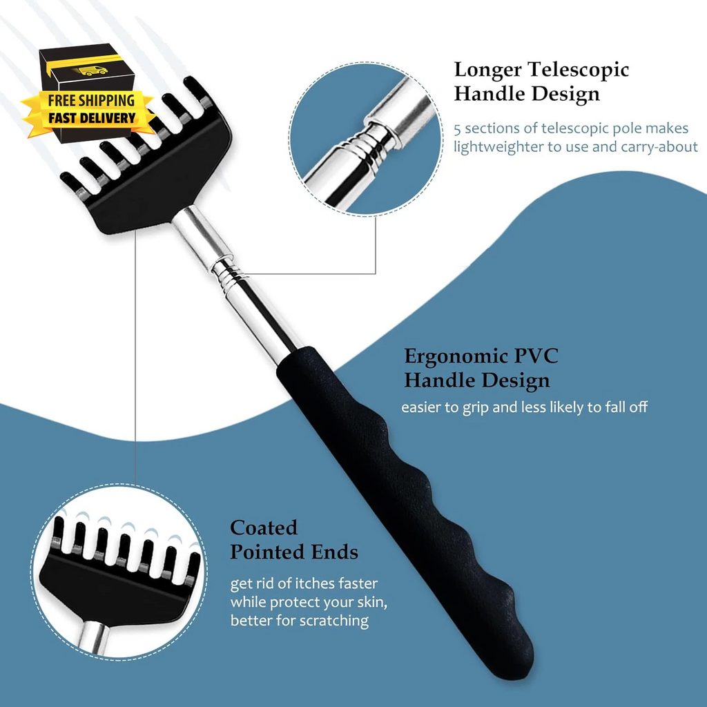 5 Pack Back Scratcher Extendable Metal Portable Back Scratcher for Men Women Adu