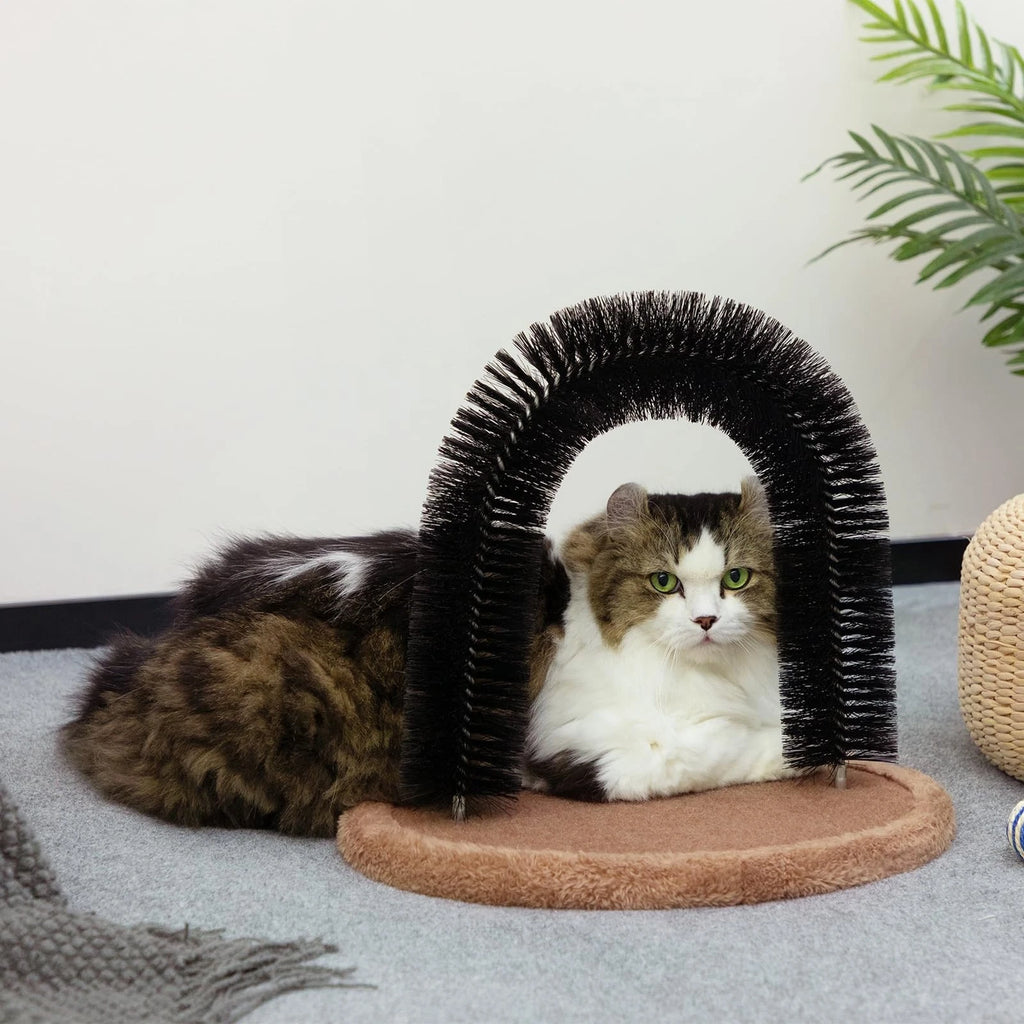 Self Grooming Cat Arch Brush Toy | Massager & Scratcher | Reduces Shedding