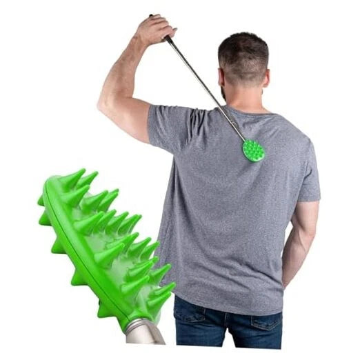 Extendable Big Back Scratcher, Long Stick Double Extendable Big Stick Green