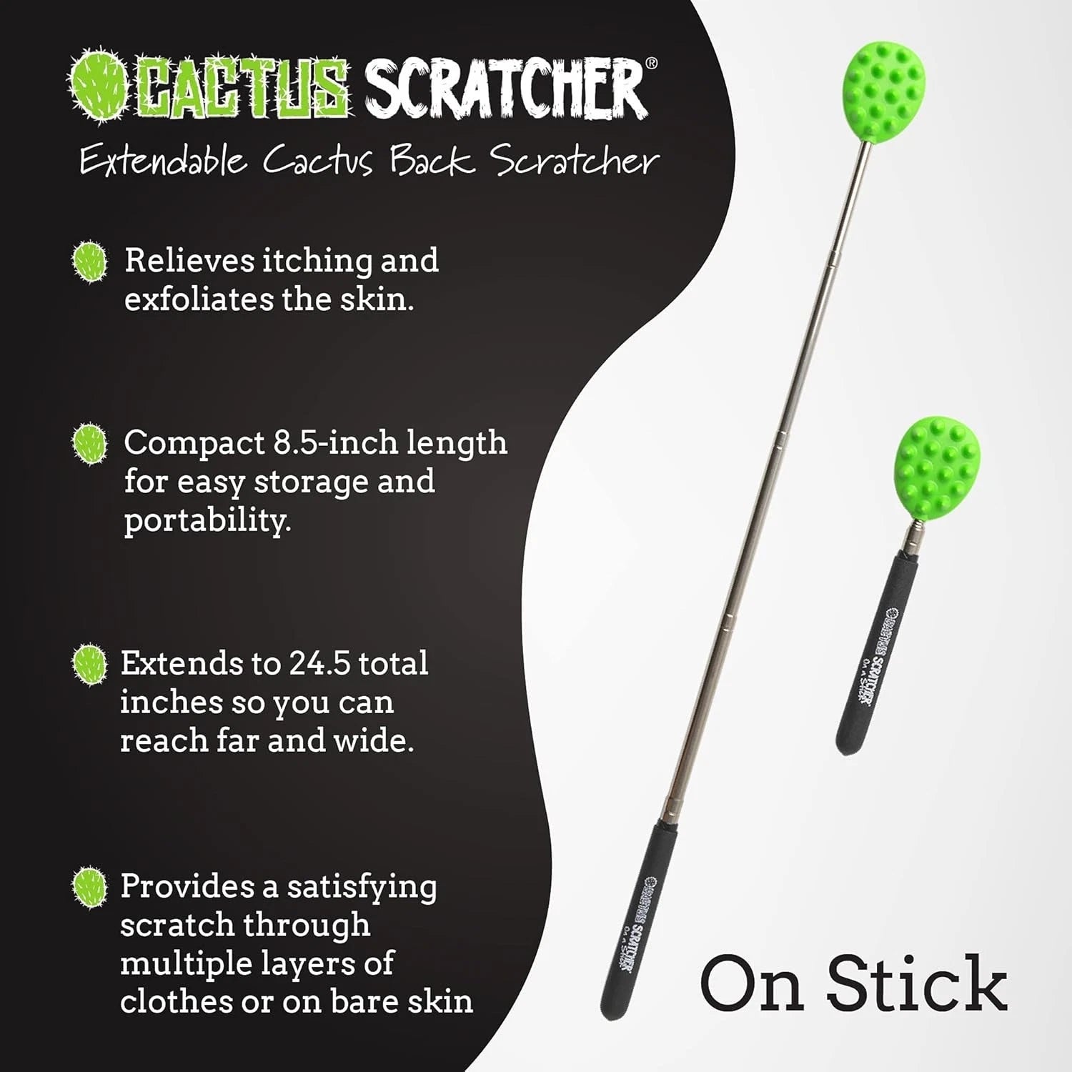 Extendable Back Scratcher 24.5” - Double-Sided Tool for Instant Itch Relief