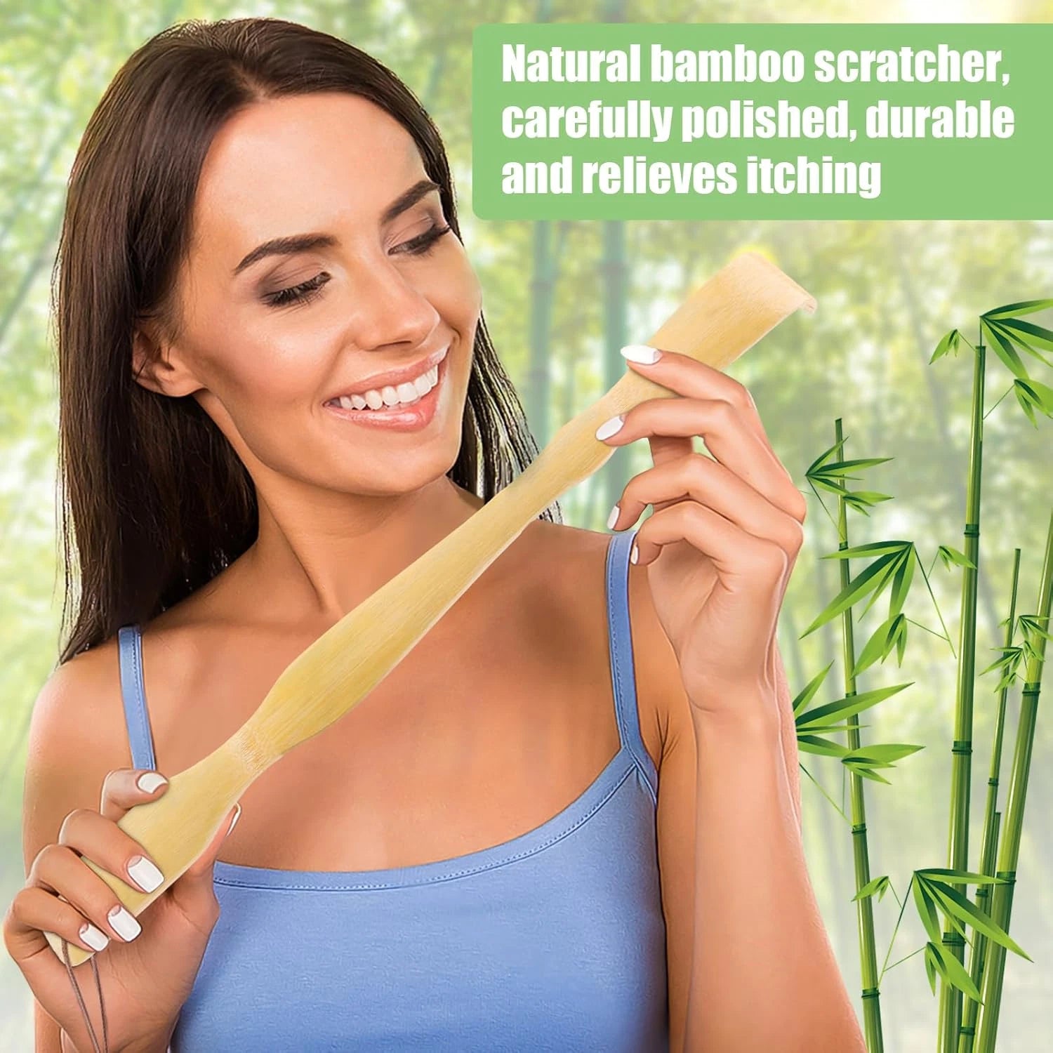 2 Pack Wooden Bamboo Back Scratcher for Adults Men Women, Small Funny Gifts for
