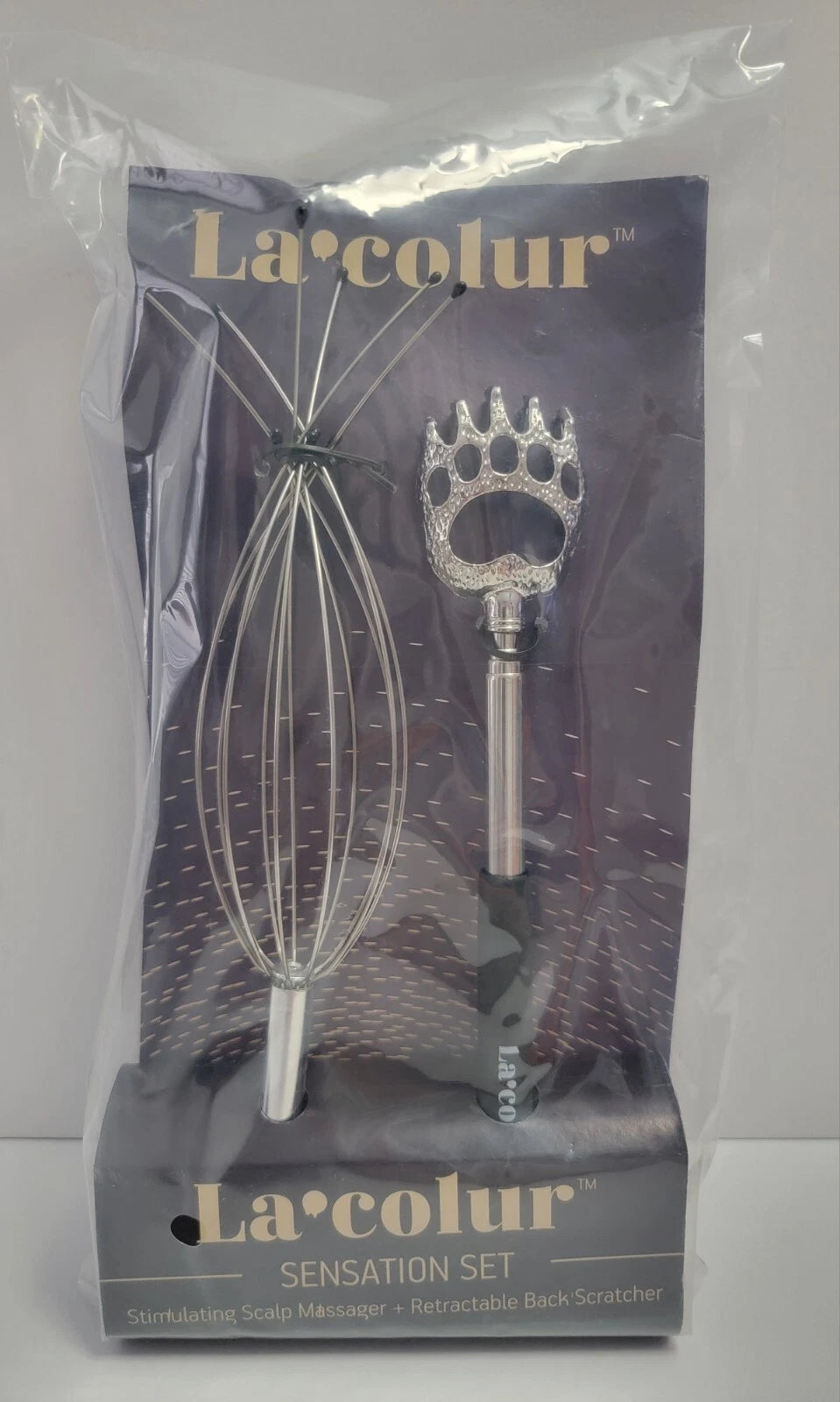 Head Massager (20-Fingers) and Telescopic Back Scratcher 2pc Set *NEW*