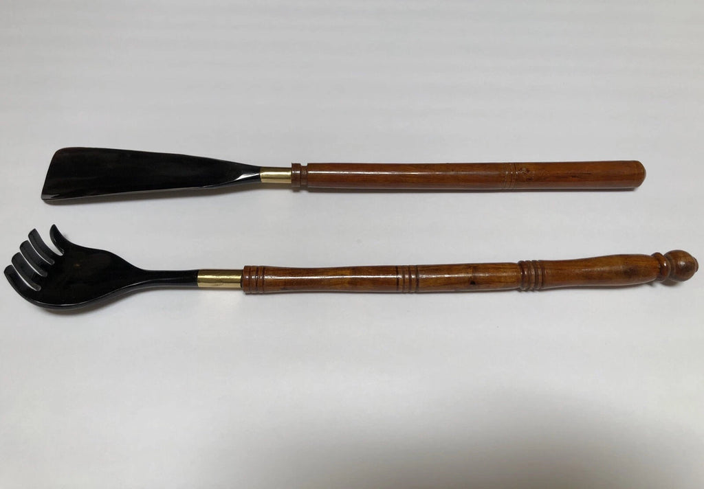 Long Back Scratcher and Shoe Horn 16 Inches Hand Carved Wood