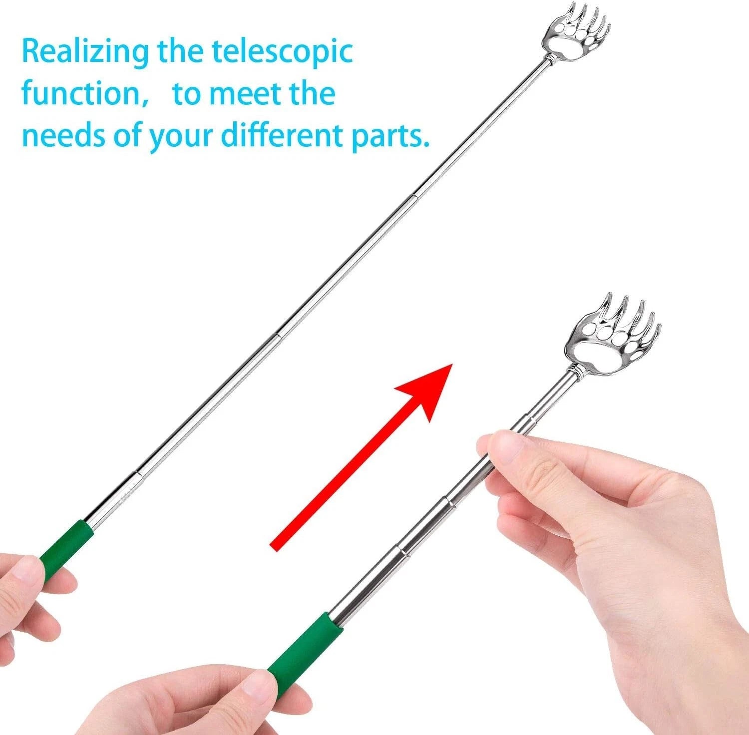 BEAR CLAW BACK SCRATCHER METAL EXTENDING EXTENDABLE MASSAGER PORTABLE TELESCOPIC