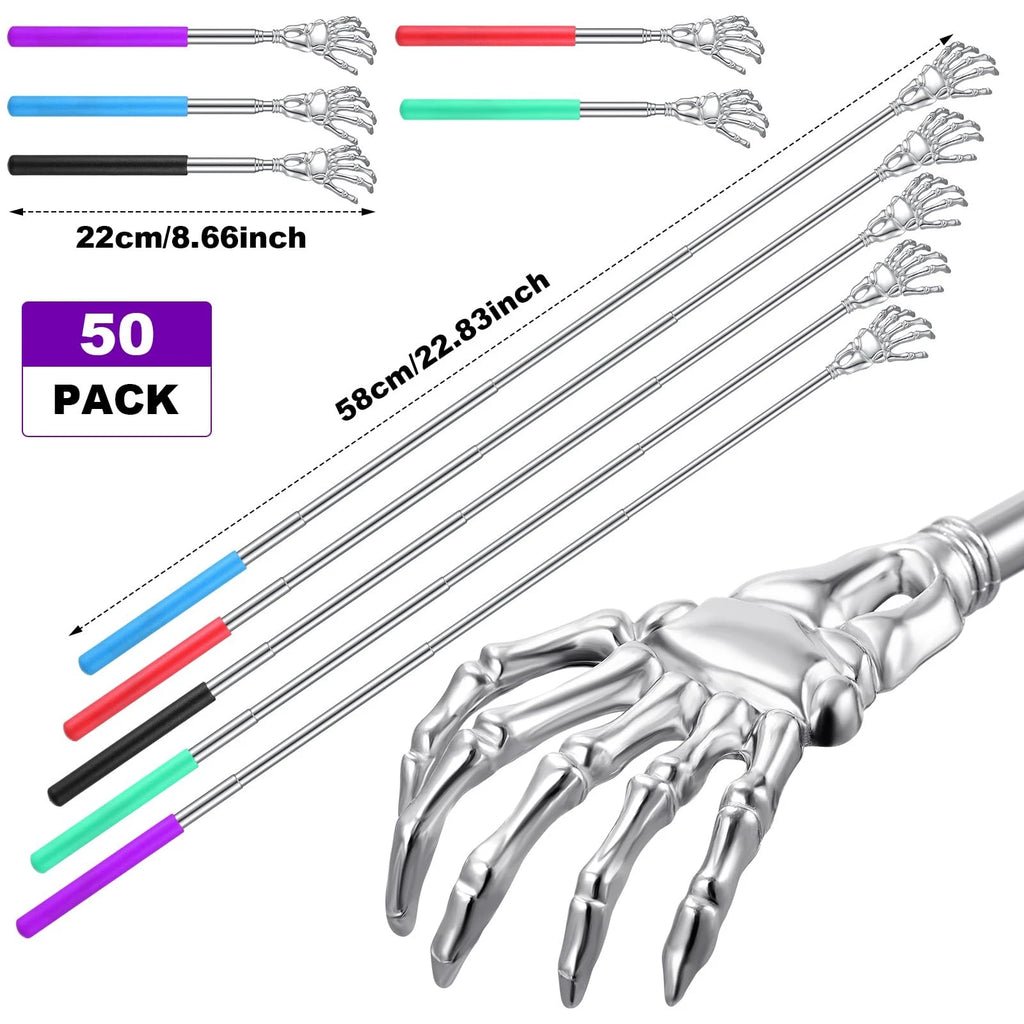 50 Pieces Back Scratchers Telescoping Back Scratcher Bulk for Women Men Skull...