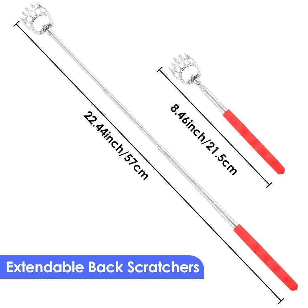 4Pack Extendable Bear Claw Telescoping Back Scratcher Metal Retractable Massager