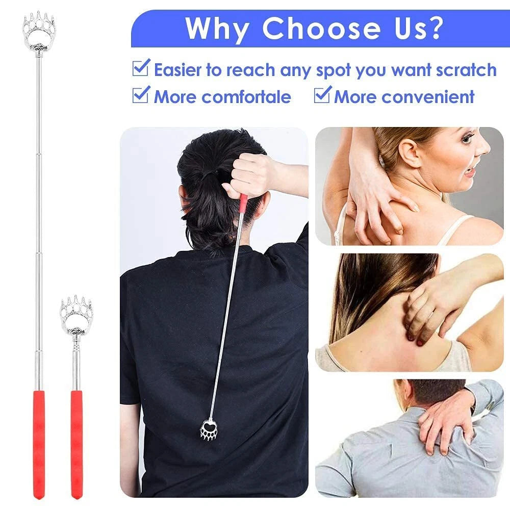 4Pack Extendable Bear Claw Telescoping Back Scratcher Metal Retractable Massager