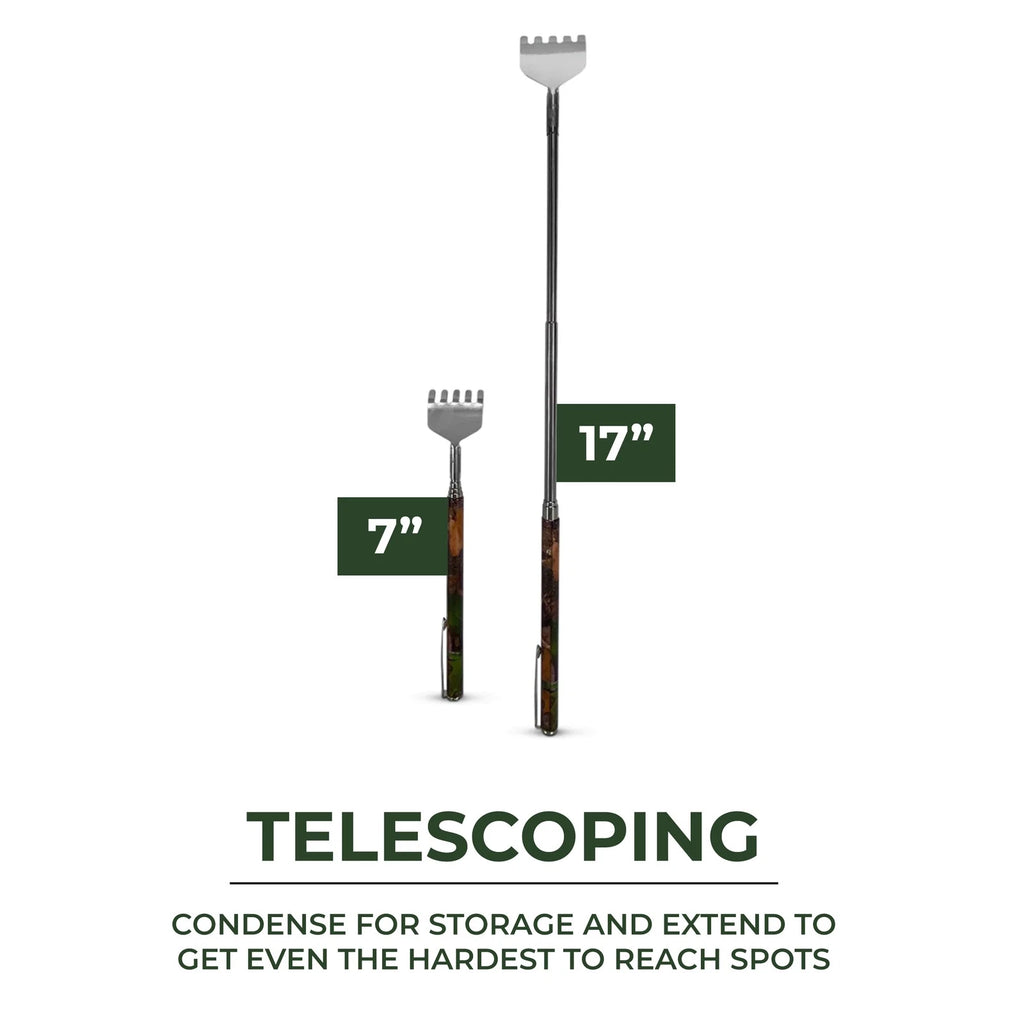 Rivers Edge Products Retractable Back Scratcher, 7-17" Telescopic Shaft, Camo